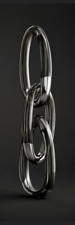 Three interlocking glass and chrome loops.